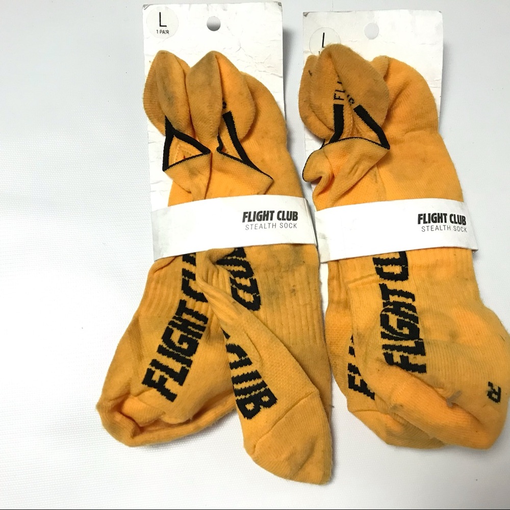 2 Pairs Flight Club Stealth Socks Yellow Size L